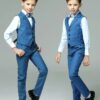 Boys Wedding Suit Baby Kids Vest Shirt Pants Bowtie Photography Suit Child Birthday Ceremony Costume Teenager School Set