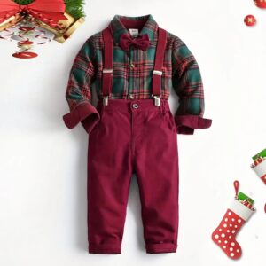 Baby Boy Knitted Clothes Boy Christmas Style Gentleman Outfit Formal Wear For Speech Performance Preschool Boys