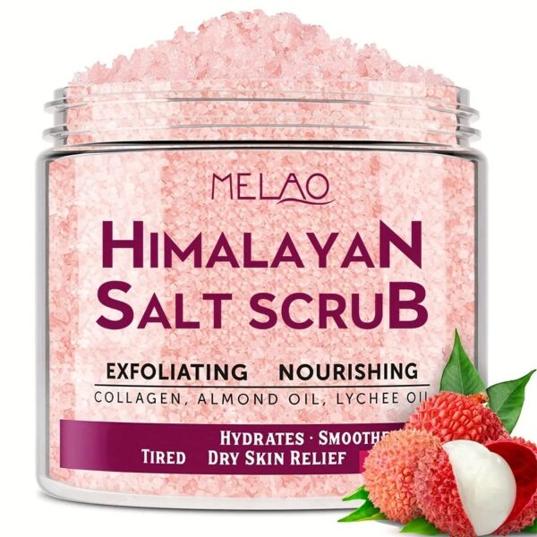 Body Scrub with Collagen and Stem Cells - Natural Exfoliating Salt & Body and Face Souffle Helps with Moist