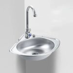 Stainless Steel Triangle Basin corner wall-mounted kitchen vegetable washing sink single bowl Bathroom wash basins