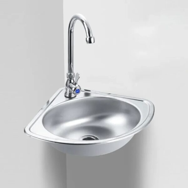Stainless Steel Triangle Basin corner wall-mounted kitchen vegetable washing sink single bowl Bathroom wash basins