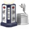 Position Smart Socket Tower with 5 USB Ports Multi-function Expansion and Individual Switch Control for Home and Office