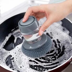 Kitchen Cleaning Brush Handle Cleaing Brush with Removable Brush Sponge Dispenser Dishwashing Brush Kitchen Tools