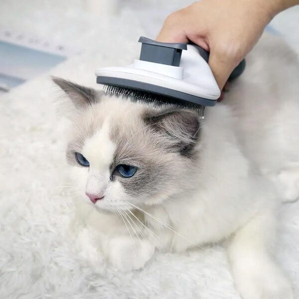 Pet Comb Automatic Hair Removal Comb Stainless Steel Needle Comb Cat Dog Combs Cleaning Household Goods One Click Hair Removal