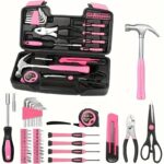 The Pink Tool Set, Including Hammers, Measuring Devices And Screwdrivers, Is Suitable For Both Men And Women.