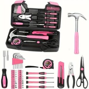 The Pink Tool Set, Including Hammers, Measuring Devices And Screwdrivers, Is Suitable For Both Men And Women.