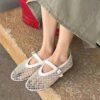 Round Toe Fishnet Hollow Mary Jane Shoes for Women Outdoor Sandals Summer Cross-border Foreign Trade Sandals
