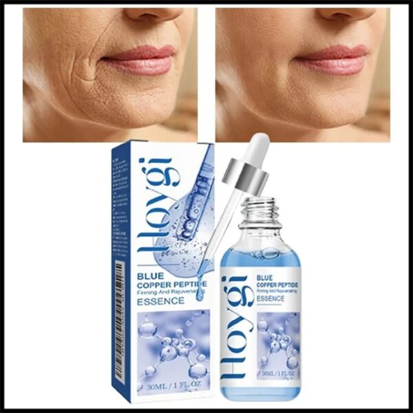 Blue Copper Peptide Wrinkle Serum Firming Lifting Reduce Fine Lines Restore Skin Elasticity Moisturizing Hydrating Brighten