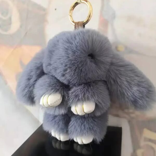 Fluffy Rabbit Fur Pompon Bunny Keychain For Girls Bag Car Key Chain Jewelry Gifts Trinket Women Rabbit Key Tags