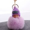 Pompom Sleeping Baby Keychain Cute Fluffy Plush Doll Keychains Women Girl Bags Keyrings Cars Key Ring Key Chain