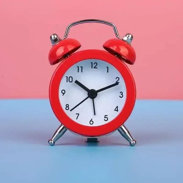 Alarm Clock Double Bell Mechanical Key Wound Silent Pointer Alarm Clock Night Light Clocks Home Decor wall clock