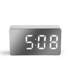 LED Mirror Table Clock Digital Alarm Mini Home Decorative Electronic Digital Alarm Display Time Night Light Desktop USB Clock