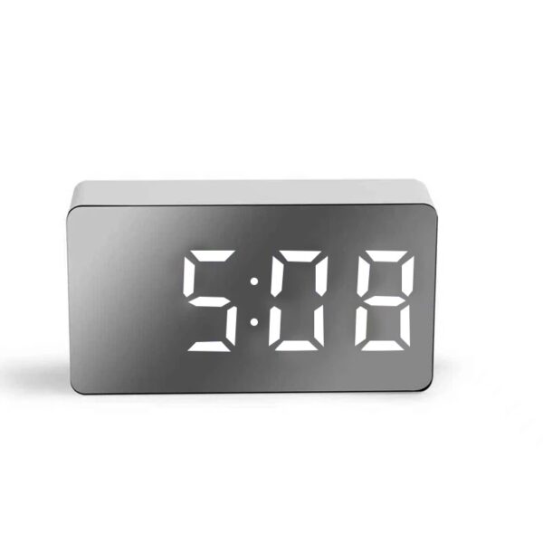 LED Mirror Table Clock Digital Alarm Mini Home Decorative Electronic Digital Alarm Display Time Night Light Desktop USB Clock