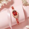 Women's Watches Light Luxury Diamond Inlaid Female Watch Waterproof Oval Ladies Fashion Quartz Bracelet Wristwatch
