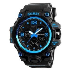 Waterproof Dual Display Wristwatches Relogio Masculino watch Sport Men Military Digital Watches Sport Watch - Black