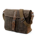 Men Retro Messenger Bags Casual Canvas Waterproof Simple Shoulder Bag Cross Section Oil Wax Bag