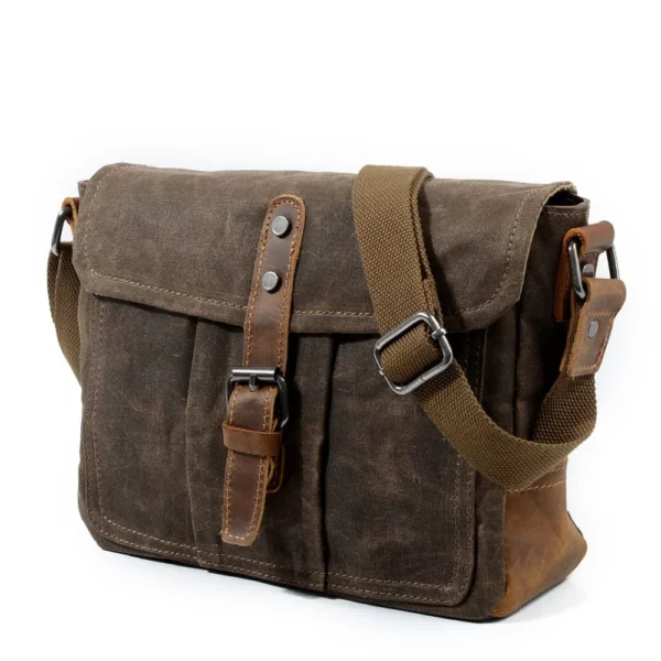 Men Retro Messenger Bags Casual Canvas Waterproof Simple Shoulder Bag Cross Section Oil Wax Bag