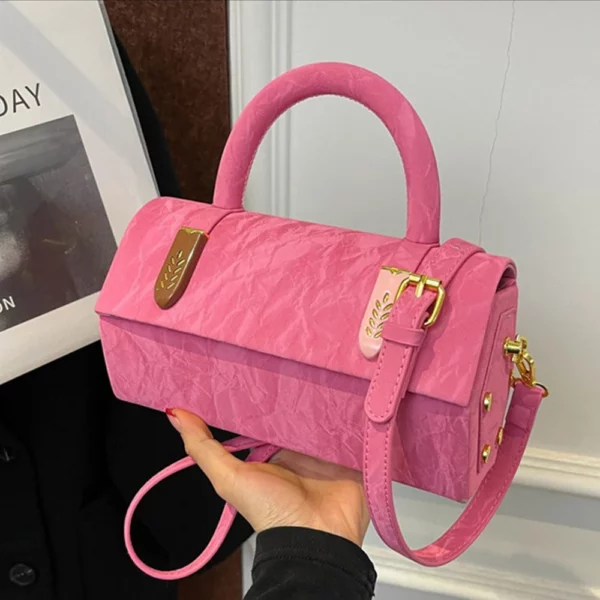 Bright Pink Handbags for Women Summer Commut Handle Bag Large Capacity Versatile Single Shoulder Pack Crossbody Bags