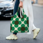 Custom Print Flower Emerald Orla Kiely Bag Women Canvas Shoulder Tote Bag Durable Groceries Shopper Bags