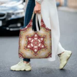 Custom Sicilian Style Tiles Ceramic Pattern Grocery  Bag Canvas Shopper Shoulder Tote Bag Large Capacity Durable Handbag