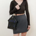 Creative Women's Three-dimensional House Shaped Crossbody Bag Fashionable Rivet Shoulder Bags for Woman