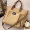 Minimalist Female Student Large Capacity Commuting Horizontal Canvas Single Shoulder Diagonal Cross Portable Tote Bag
