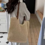 Casual Straw Women Shoulder Bags Wicker Woven Ladies Handbags Handmade Summer Beach Large Totes Bag Bohemia