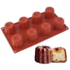 Reusable Silicone Big Canelé Cake Mold Fluted Design Large Fluted Cake Baking Cups