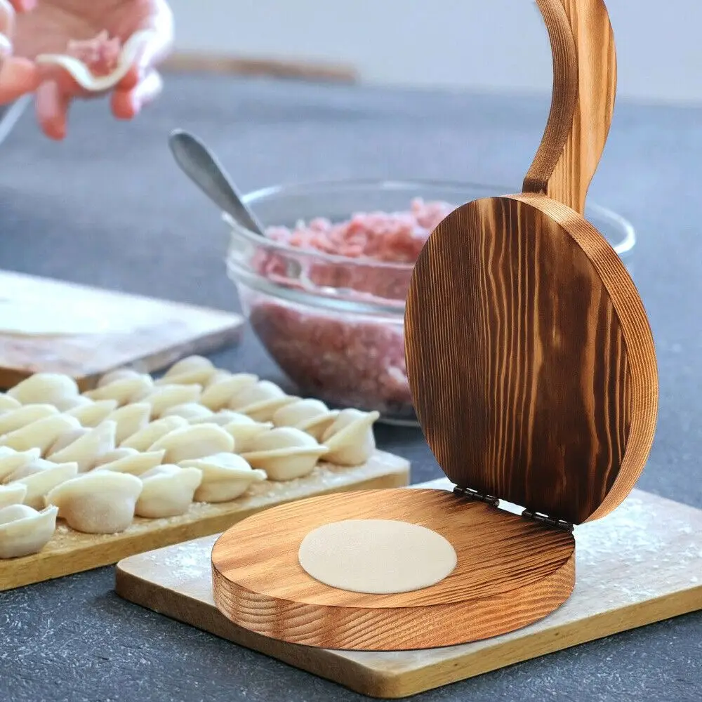 Wooden Dough Presser Manual Chapati & Dumpling Press Tool Kitchen Tool for Chapati & Wrappers