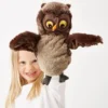 Kids Owl Hand Puppet Toy Interactive Plush for Boys & Girls Fun Wild Nature Animal Gift