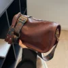 Graphic Pattern Zipper Crossbody Bag, Stylish Leather Shoulder Bag with Wide Strap Large Capacity Daily Purse Designer Hobos Bag
