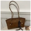 Fashion New Large Capacity Work Shoulder Bag Solid Color Simple Lady Handbags PU Leather Tote Bag Women Female