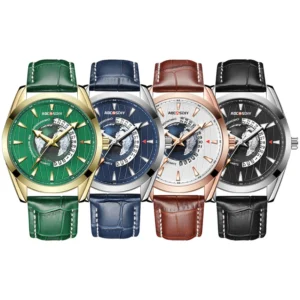 Luxury Mens Watches New Fashion Creative Earth Quartz Wristwatch Leather Sport Watch for Men Clock Relogio Masculino