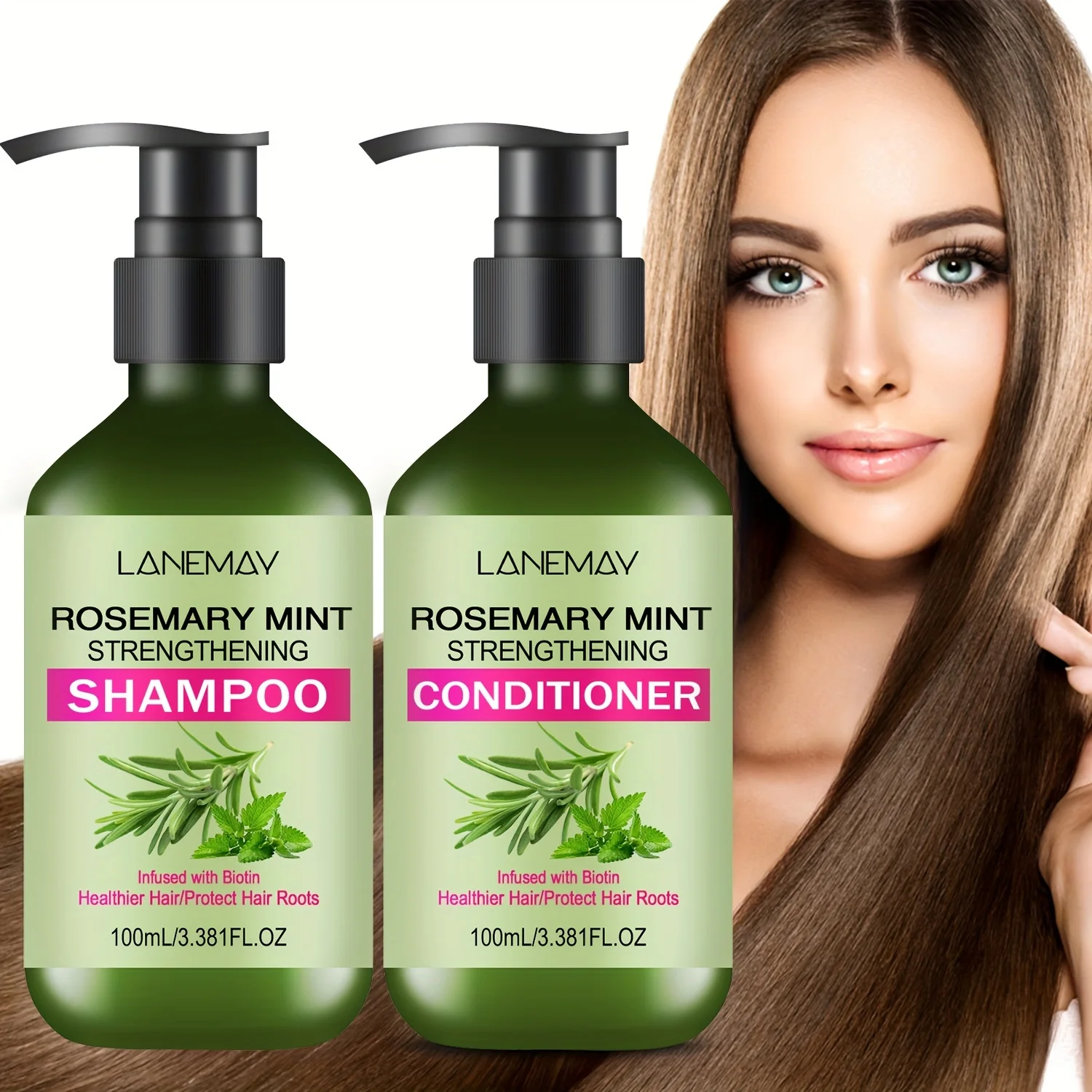 Rosemary Mint Strengthening Shampoo and Conditioner Set, Moisturizing with Rosemary Extract for Healthier, Stronger Hair