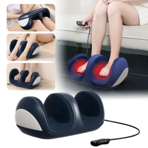 Electric Foot Massager Deep Tissue Heated Shiatsu Kneading Roller Calf Vibration Machine with Remote Control Relaxtion