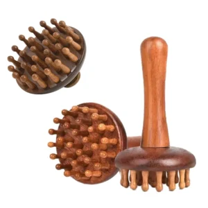 Sandalwood Gua Sha Massage Brush Head Neck Shoulder Abdominal Leg Body Meridian Massager Gua Sha Comb Wooden Massage Tools