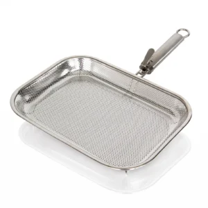 Perforated Barbecue Plate Basket Tool Stainless Steel Grill Pan Tray Plate Grilling Household Baking Outdoor Bar