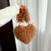 Women's Plush Crossbody Bags Sweet Love Faux Fur Female Shoulder Bag Soft Fluffy Tote Handbags Girls Underarm Bag