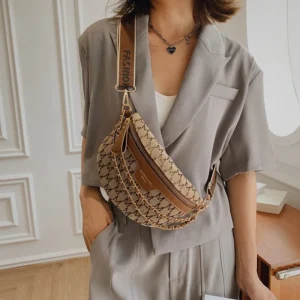 Women's Summer Fashion Waist Bag Street Trend Canvas Belt Bag Fashion Women's Shoulder Bag Crossbody Bags for Women