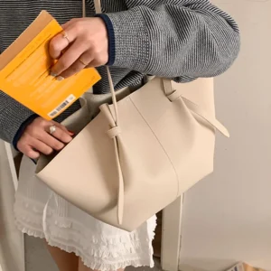 Luxury Designer Women's Soft PU Leather Shoulder Tote Bag Set Big Capacity Branded Shopper Handbags Gray Blue PinkTan