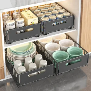 Pull Out Cabinet Organizer Under Sink Organizer Slide Out Drawers Pantry Shelves Drawer Storage for Kitchen Cabinet