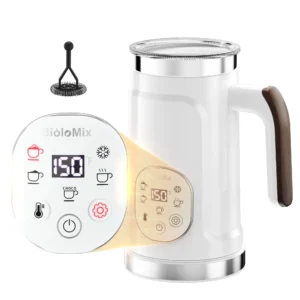 Milk Frother with Upgraded LED Display Touch Screen - Hot And Cold Foam Maker Milk Warmer for Coffee Latte