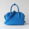 Women’s Multi-Compartment Leather Handbag Classic Bowling Style Shoulder Bag Elegant Multi-Pocket Handbag for Women