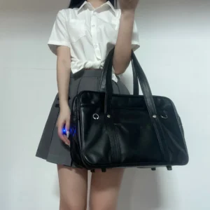 Shoulder Bag Japanese Fashion Student Uniform Bag Girls' PU Schoolbag Wear-resistant Leather Crossbody Bag