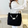 Cloud Dough Puff Pastry Large Capacity Commuter Tote Bag Women's The Season New Style Street Trend Velvet