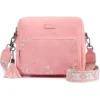Pink Large Capacity Crossbody Bag Women Multi-pocket Casual Shoulder Bag Daily Travel Outdoor Messenger Handbag