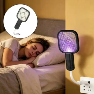 USB Mini Electric Mosquito Swatter, Portable UV Light Bug Zapper with Electric Shock, Pest Control for Summer Use