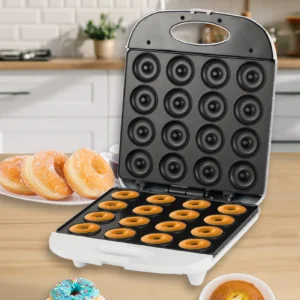 Mini Donut Maker 16-Hole Nonstick Electric Aluminum Donut Press for Home Breakfast Desserts Snacks