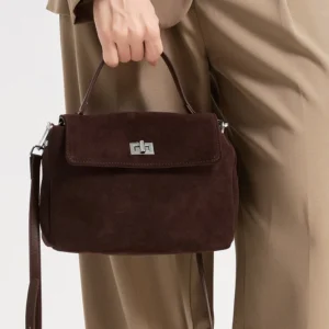 Autumn winter women's Natural Suede leather Crossbody Bag luxury designer Genuine Leather commuting messenger bag