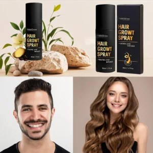 Natural Hair Growth Spray With Ginger Oil and Biotin, Scalp Treatment for Thicker Fuller Hair, Prevent Hair Thinning & Hair Loss